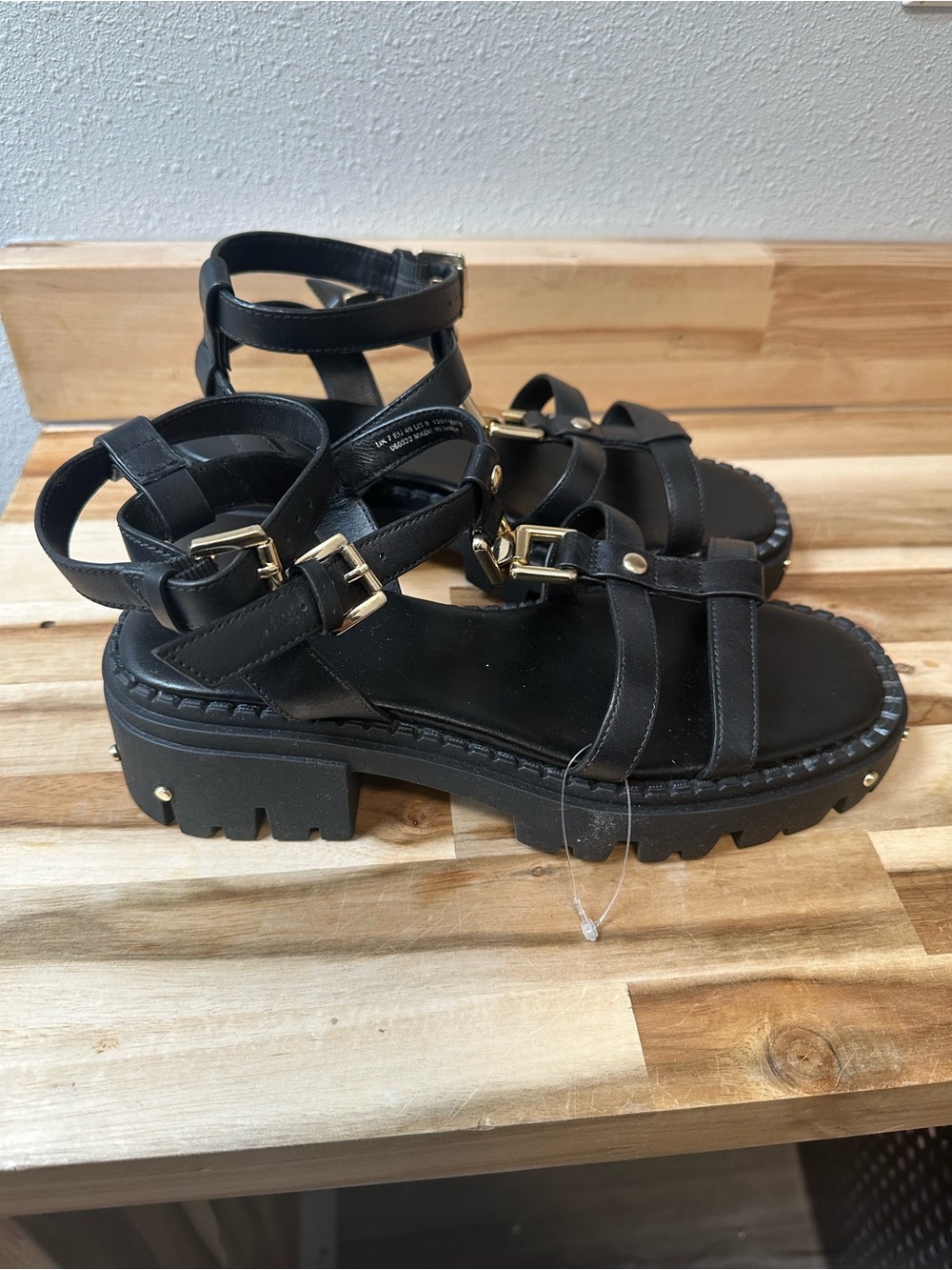 ASOS Forrest  Chunky-Strap Leather Sandals  new sz9 - Picture 9 of 13